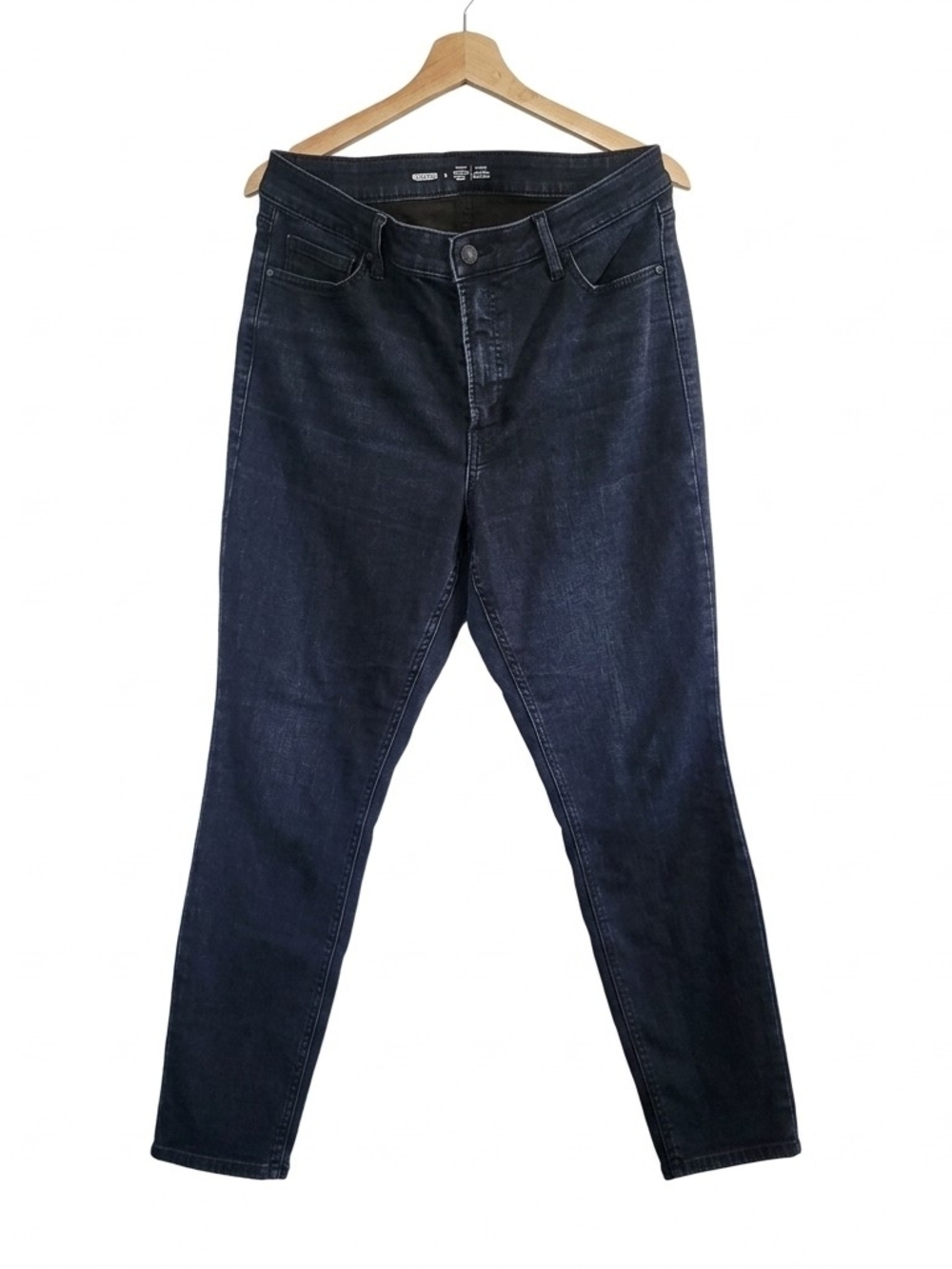 OLD NAVY Rockstar Super Skinny Black Dark Wash Jeans Women's 16 High-Rise Casual